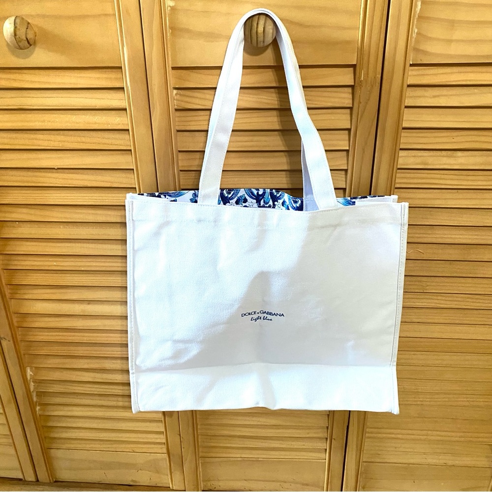 Dolce & Gabbana Canvas Blue and White Tote Bag - Picture 2 of 4